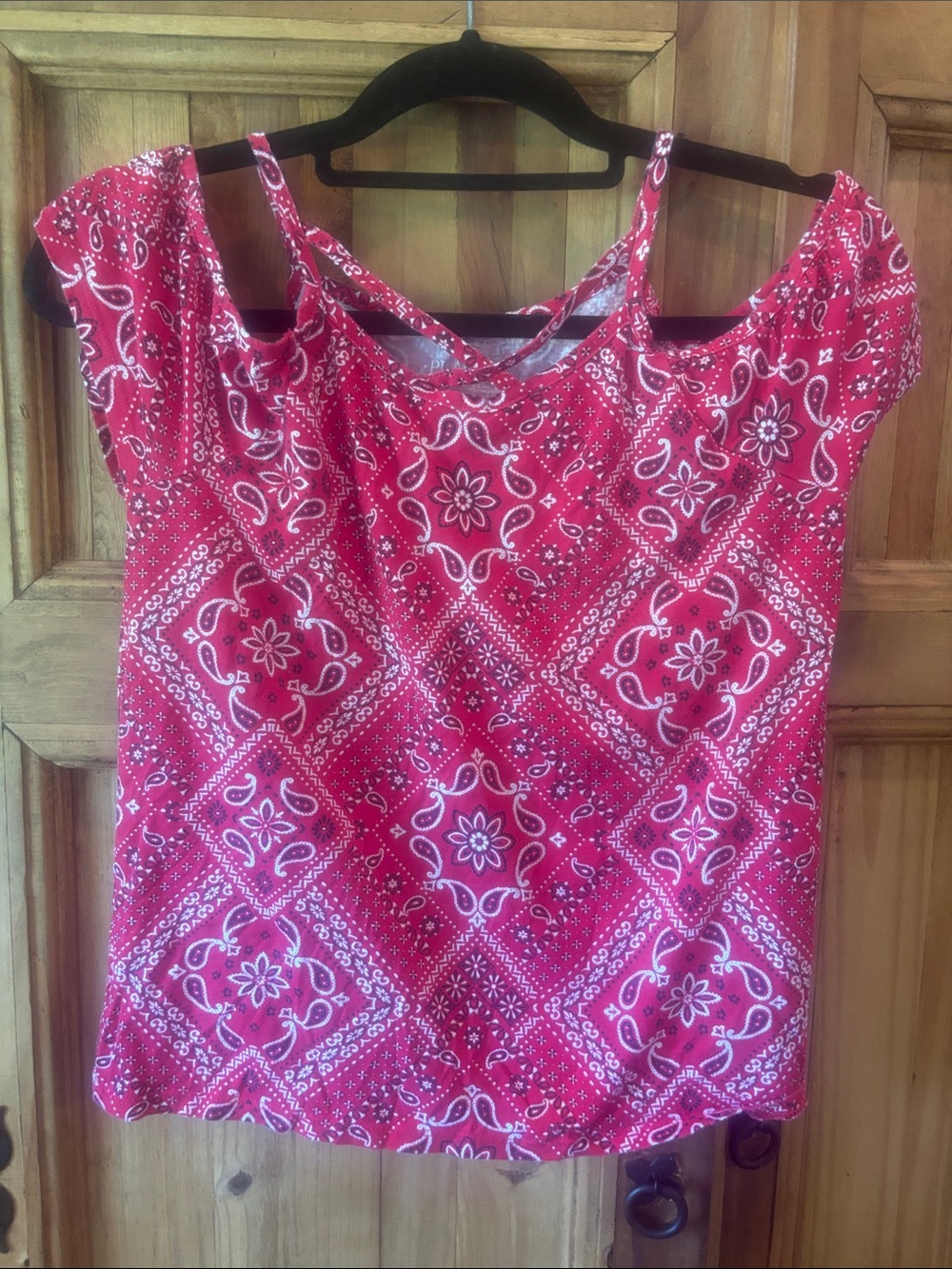The Children's Place Pink Bandana-Print Cold-Shoulder Tank Top